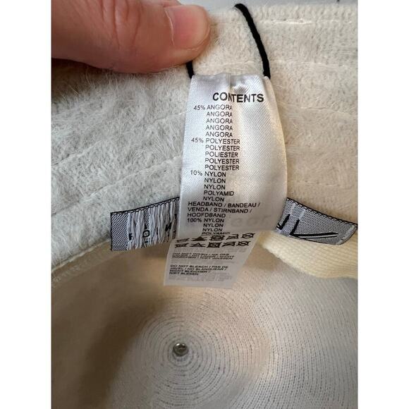 NWT Kangol White Cream Angora Bucket Hat Size S